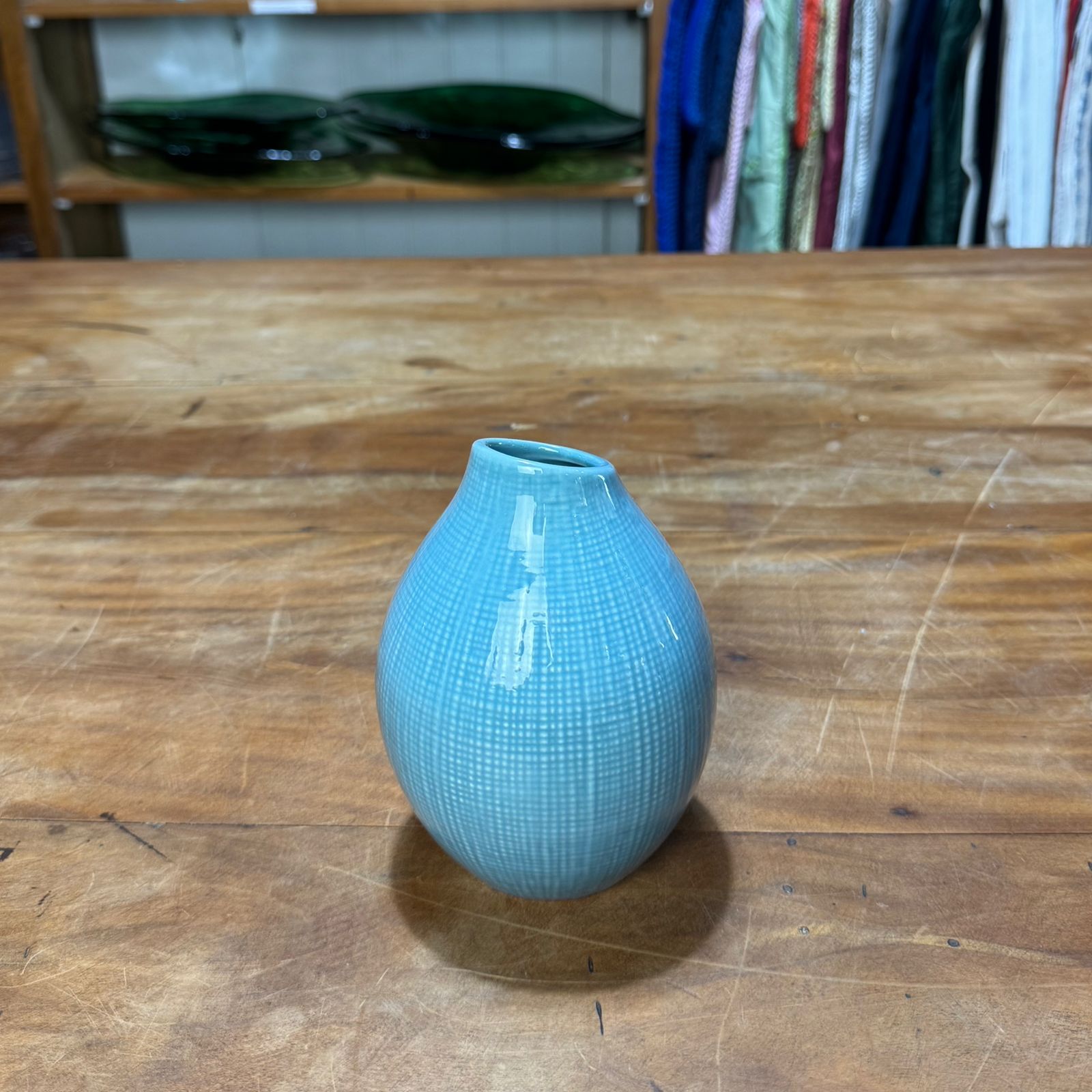 Mini vaso ceramica azul trama fechada