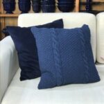 Almofada Tricô Azul