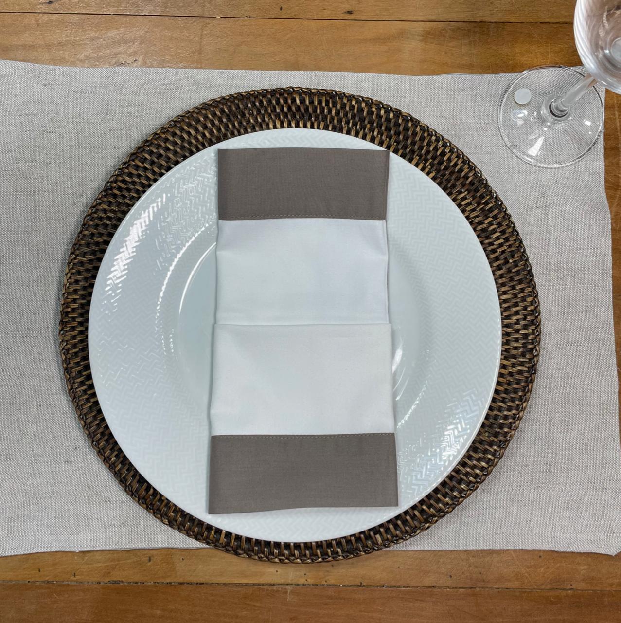 Guardanapo Percal com barra Grafite