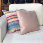 Almofada veludo rosa