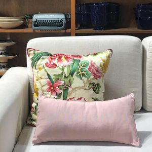 Almofada retangular gorgorão rosa seco