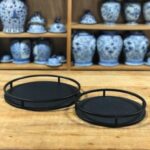 Bandeja redonda ferro preto