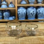 Bowl com borda ouro vidro