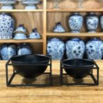Bowl com suporte ferro preto