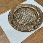 Jogo americano linho retangular bege