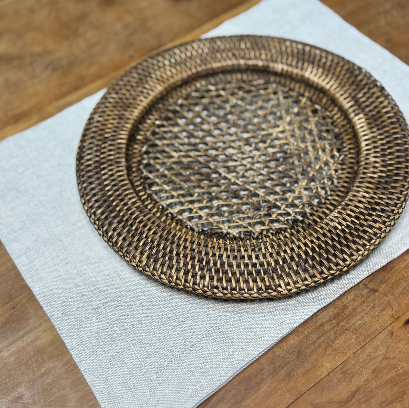 Jogo americano linho retangular bege