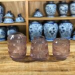 Vaso vidro rosa escamas