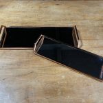 BANDEJA ESPELHADA RETANGULAR ESTREITA COBRE