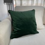 ALMOFADA VELUDO VERDE FOLHA