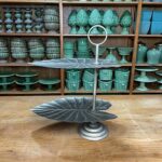 PORTA DOCE METAL 2 FOLHAS OURO VELHO