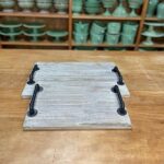 BANDEJA MADEIRA E ALÇA PRETA