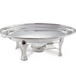 RECHAUD BANHO MARIA COM TRAVESSA OVAL PRATA