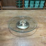 PORTA DOCES VIDRO ARGOLA DOURADO