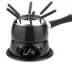 RECHAUD FONDUE METAL PRETO 6 ESPETOS