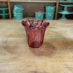VASO VIDRO ROSA BABADO