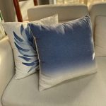 ALMOFADA LINHO BEGE E AZUL TAIDAI