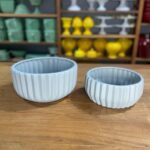 BOWL CANELADO CINZA CLARO