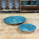 MINI MESA OVAL MARMORE VERDE