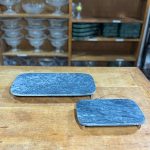 MINI MESA RETANGULAR MARMORE CINZA