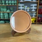 BANDEJA MADEIRA  LAQUEADA COM VIDRO TERRACOTA