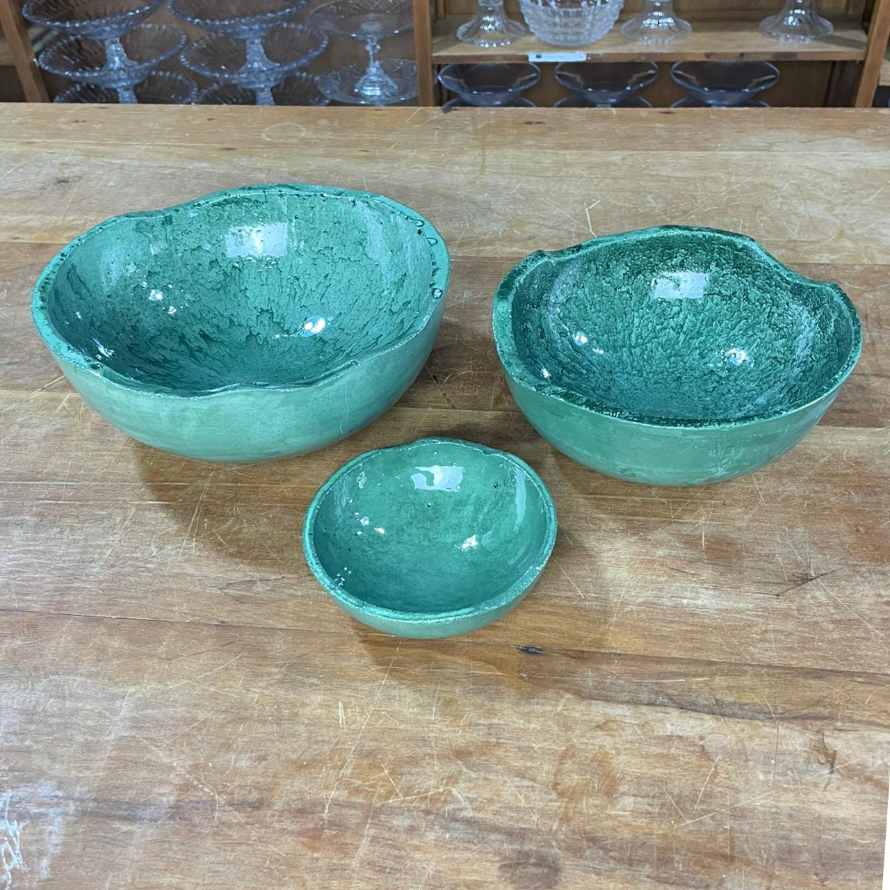 BOWL CIMENTO  BORDA IRREGULA VERDE