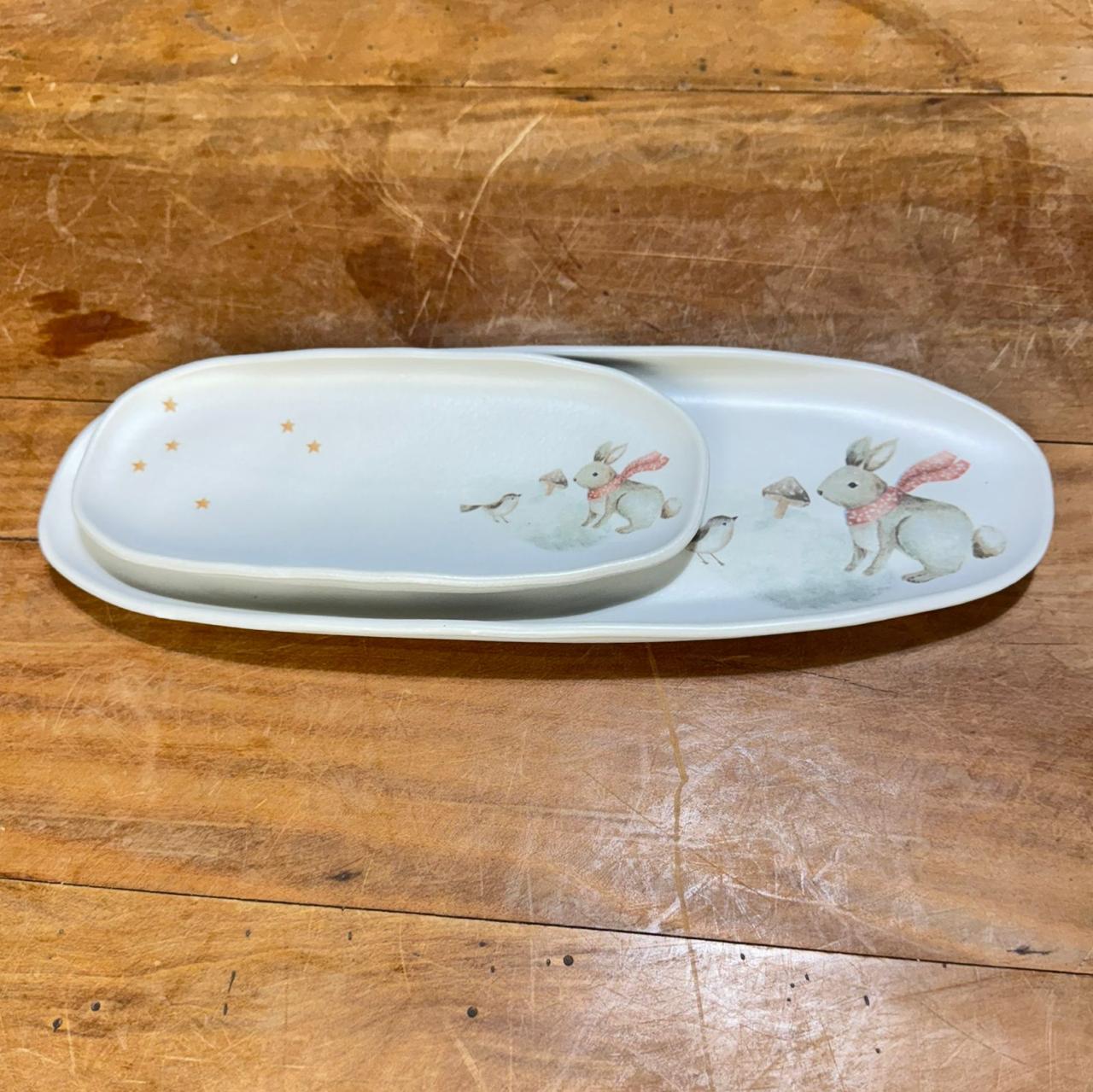 TRAVESSA OVAL DUO COELHO