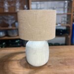 ABAJUR CIMENTO MESCLADO CUPULA FIBRA NATURAL