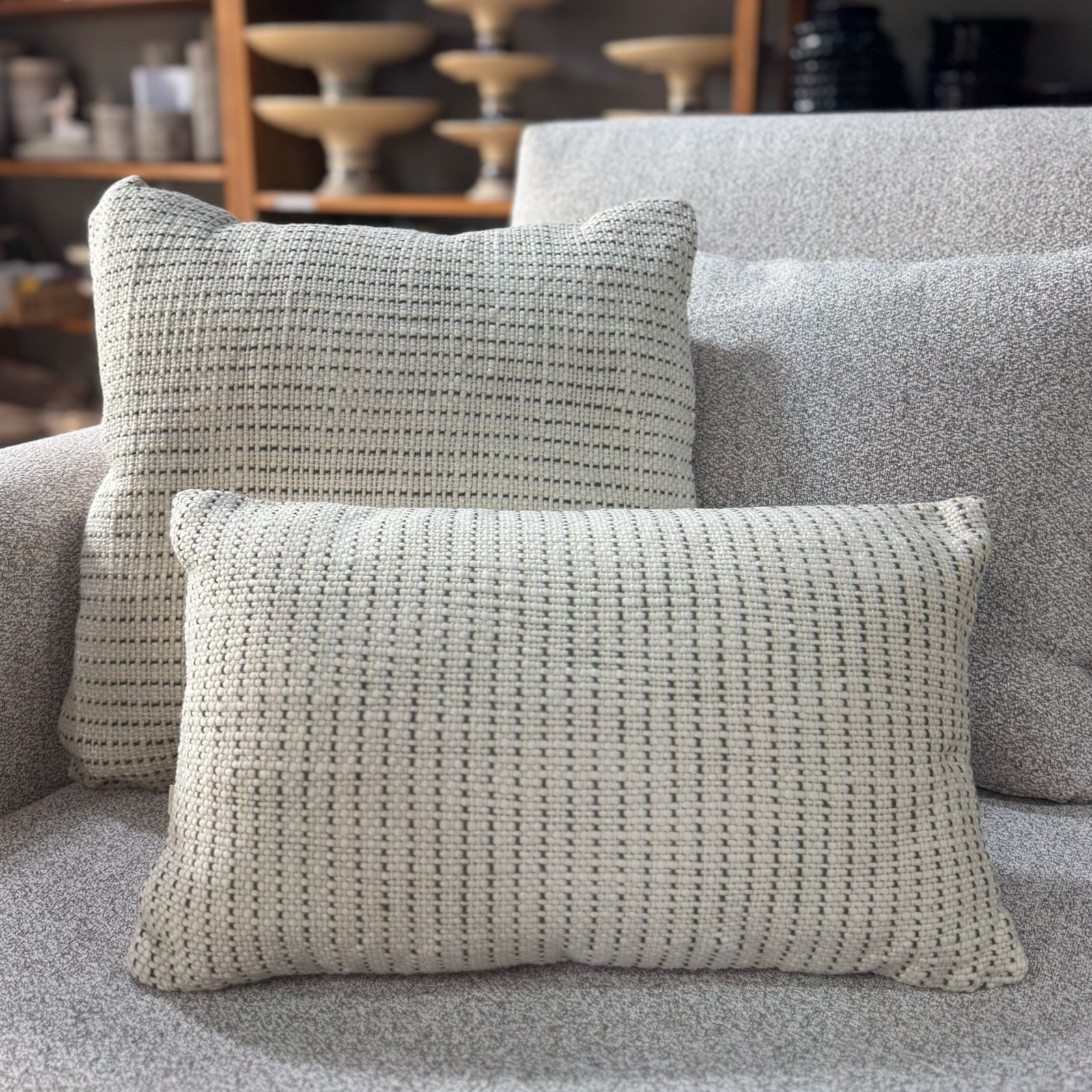 ALMOFADA ALGODÃO E FIBRA BEGE