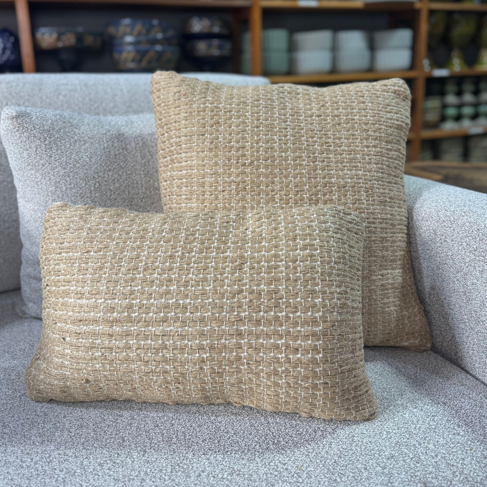 ALMOFADA ALGODÃO E JUTA